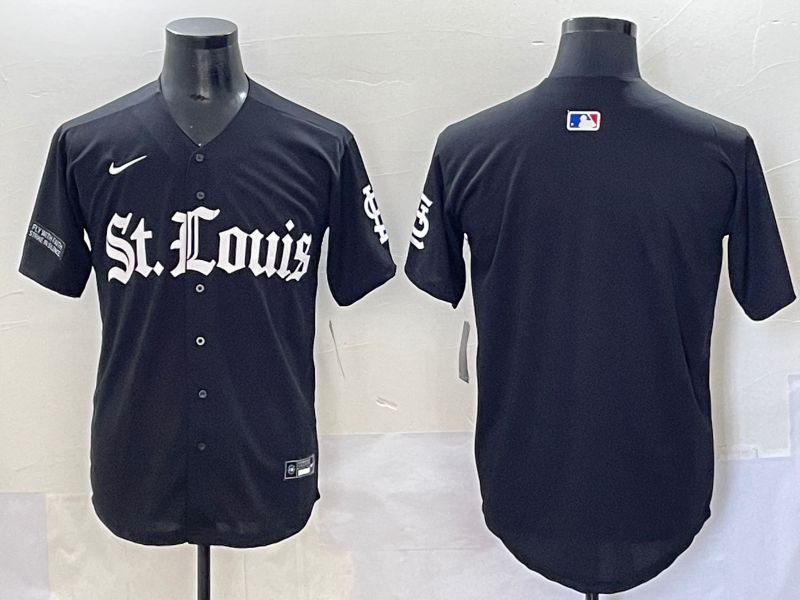 Men 2025 St.Louis Cardinals Blank Black Five generations Joint Name Nike MLB Jersey style 2->oakland raiders->NFL Jersey
